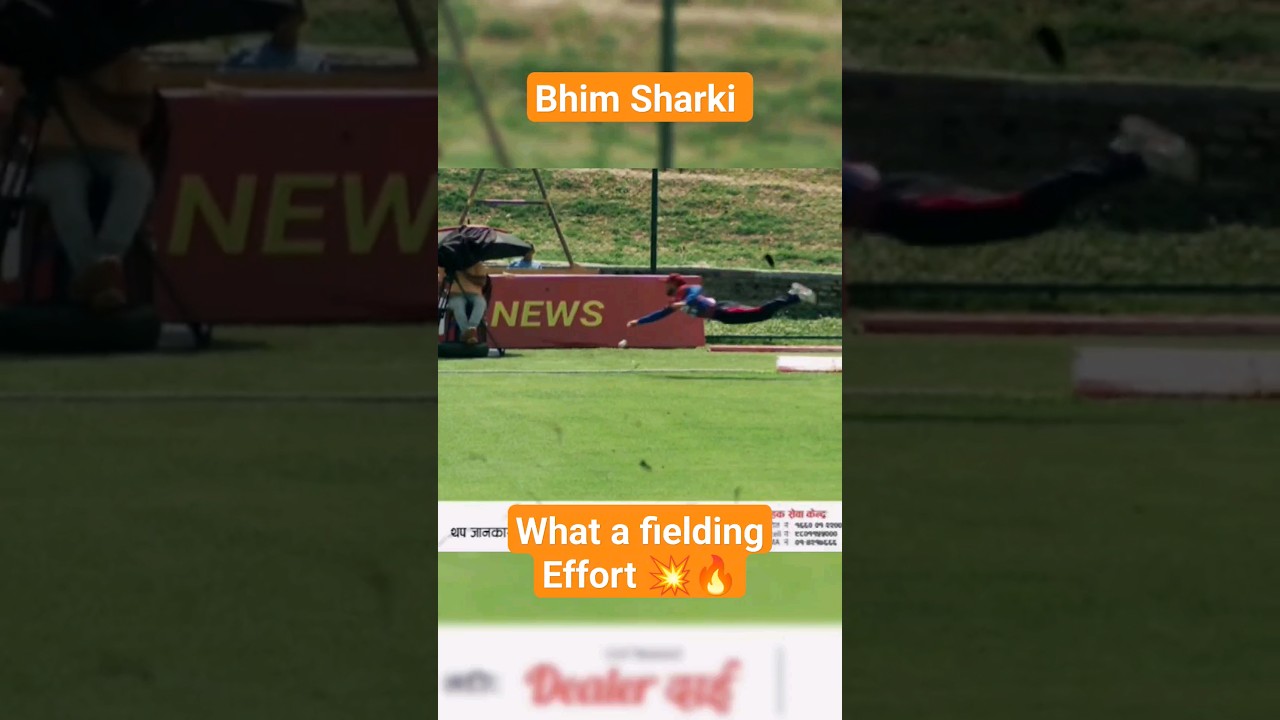 Bhim Sharki showing his fielding effort/ Nepal 'A' Vs Ireland Wolves/ #nepali #cricket #viral