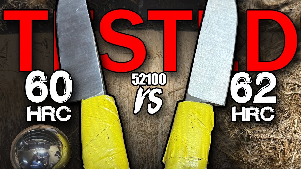 60 vs 62 HRC 52100 Steel.  Tested!