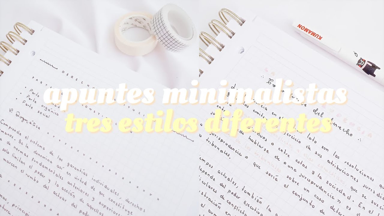 Haz apuntes minimalistas | tres estilos diferentes | ¿Cuál es tu estilo?