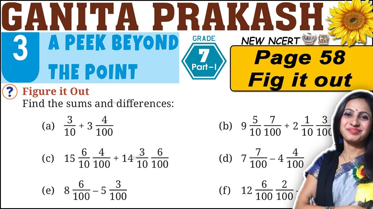 Class 7 Math Ganita Prakash Solutions | Chapter 3 A Peek Beyond the Point | Page 58 Fig it Solution