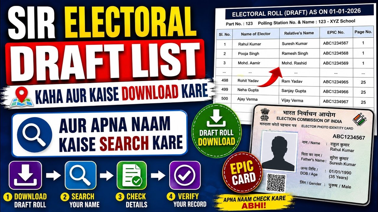 SIR Electoral Draft List Kaise Download Kare? | Apna Naam Kaise Search Kare | SIR Draft Roll 2026