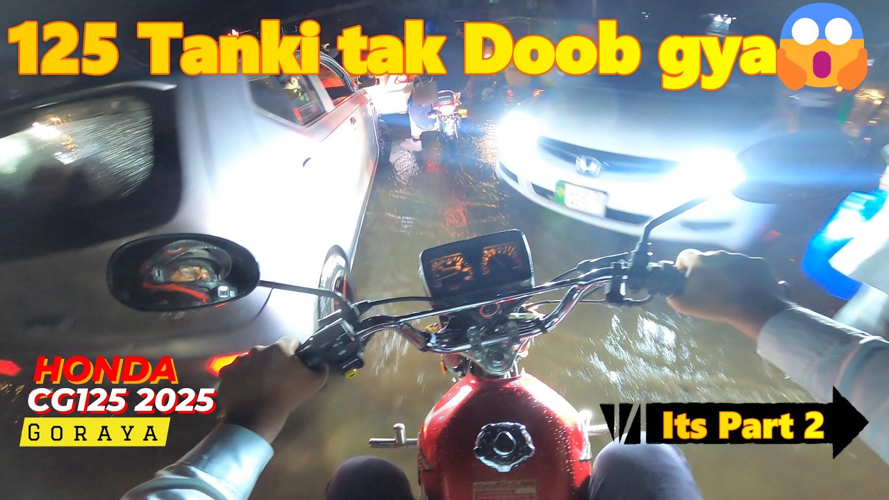 Honda 125 Doob Gayi! 😱 GoPro POV | Rain Ride Gone Wrong | Engine Smoke & Full Water Dunk 💦 | PART 2