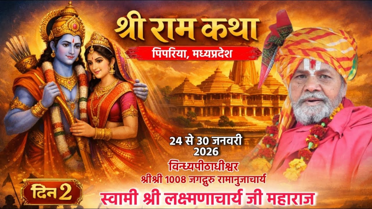 Day-02,श्री राम कथा विन्ध्यपीठाधीश्वर जगद्गुरु लक्ष्मणाचार्य जी महाराज / पिपरिया मध्यप्रदेश
