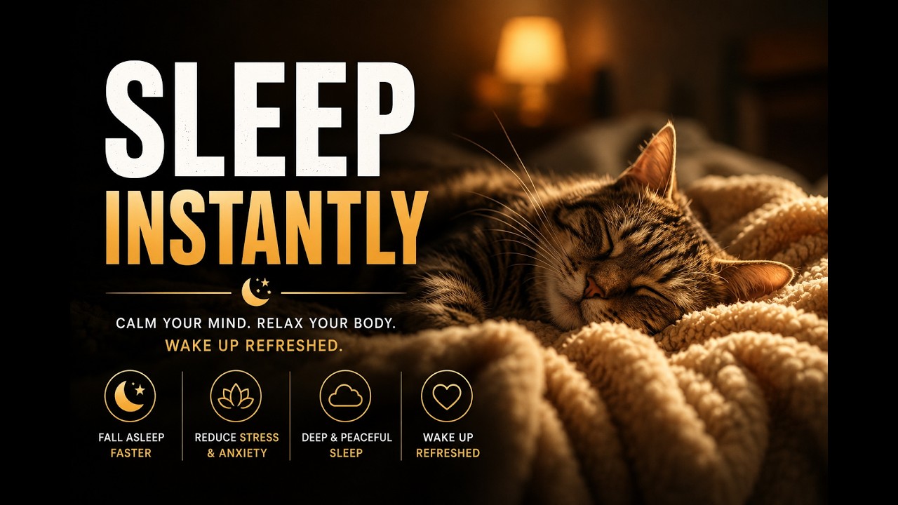 Healing cat purring and atmosphere  Relaxing background for sleep