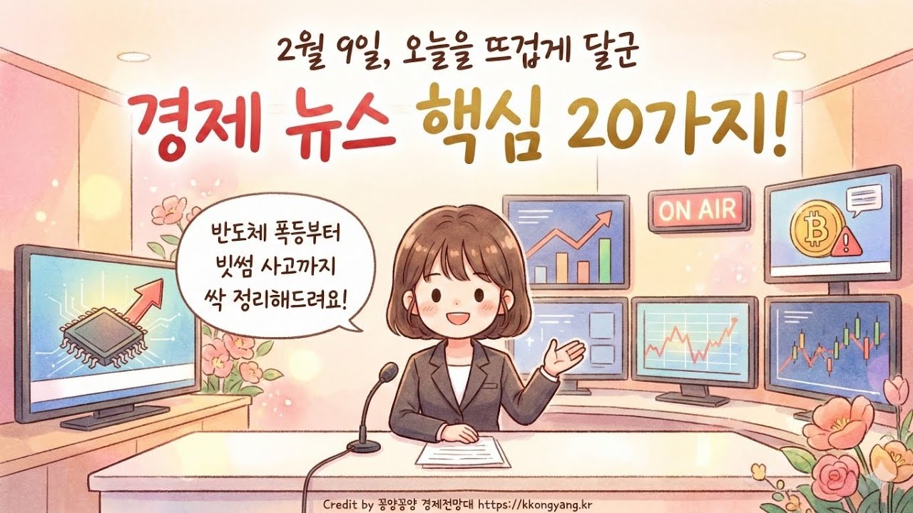 2026년 2월 9일 주요 경제뉴스 브리핑: 코스피 5,300 시대 개막! 심장 쫄깃했던 오늘 시장을 만든 3가지 핵심 요인과 내일장 필승 전략을 3줄로 요약해 드립니다.