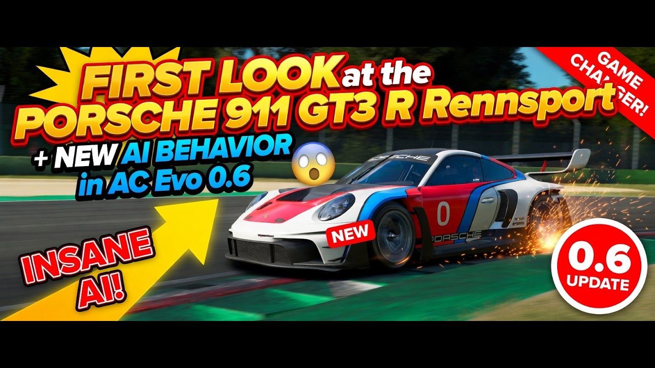 First Look at the Porsche 911 GT3 R Rennsport + New AI Behavior in AC Evo 0.6