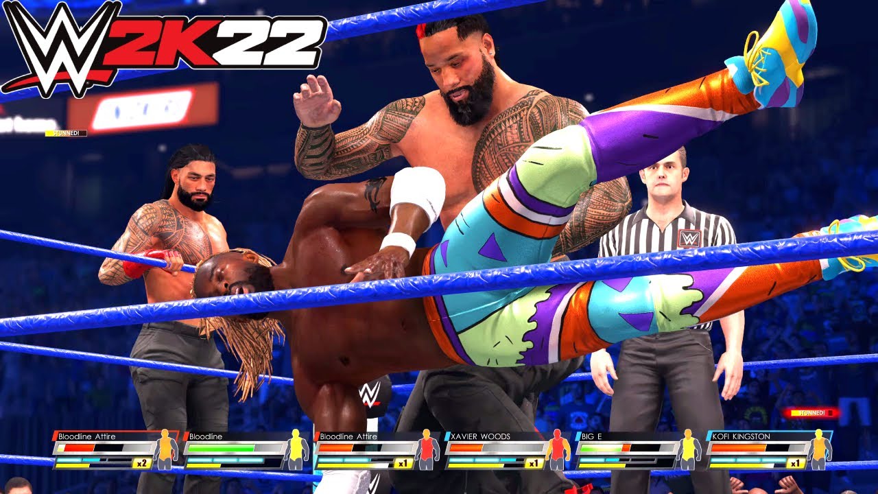 The Bloodline vs The New Day: 6-Man Tag Team ELIMINATION Match at SmackDown | WWE 2K22 | 4K