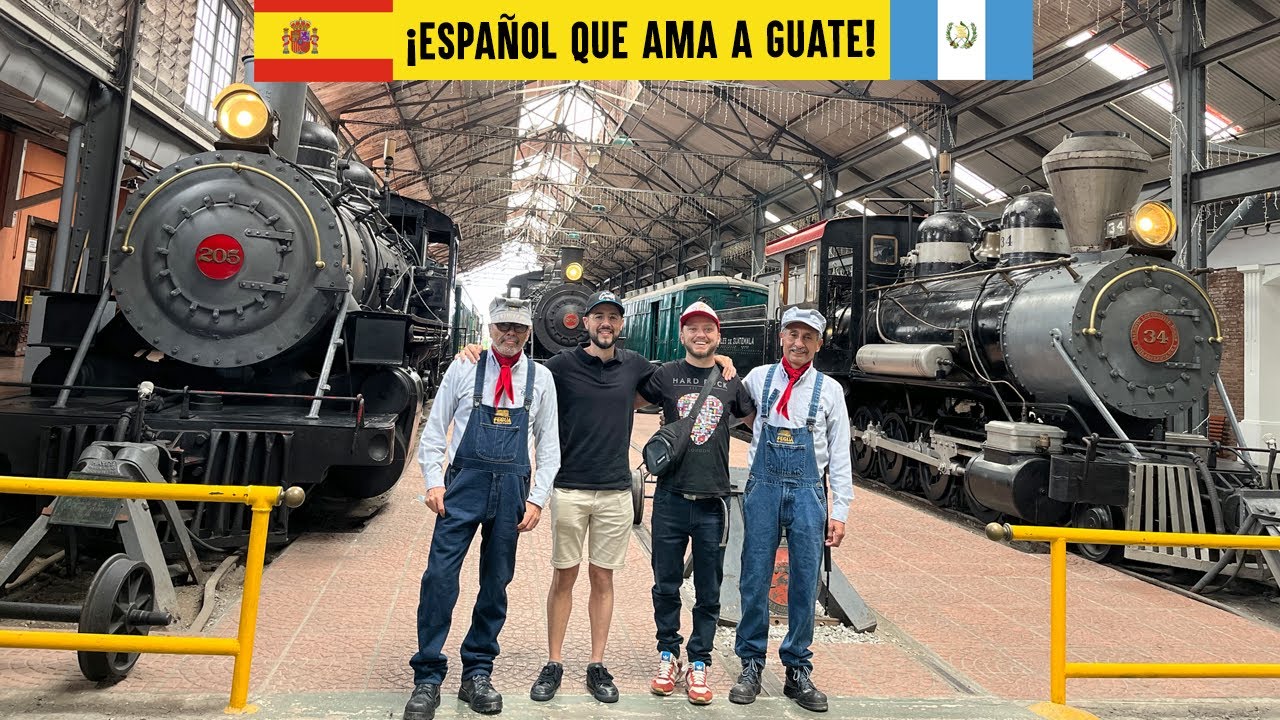 Con Español en el Museo del Ferrocarril hablando de Guate
