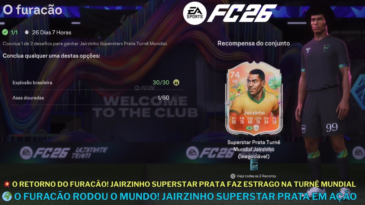 ⚡ O FURACÃO CHEGOU! Jairzinho Superstar Prata DOMINA a Turnê Mundial  FC 26