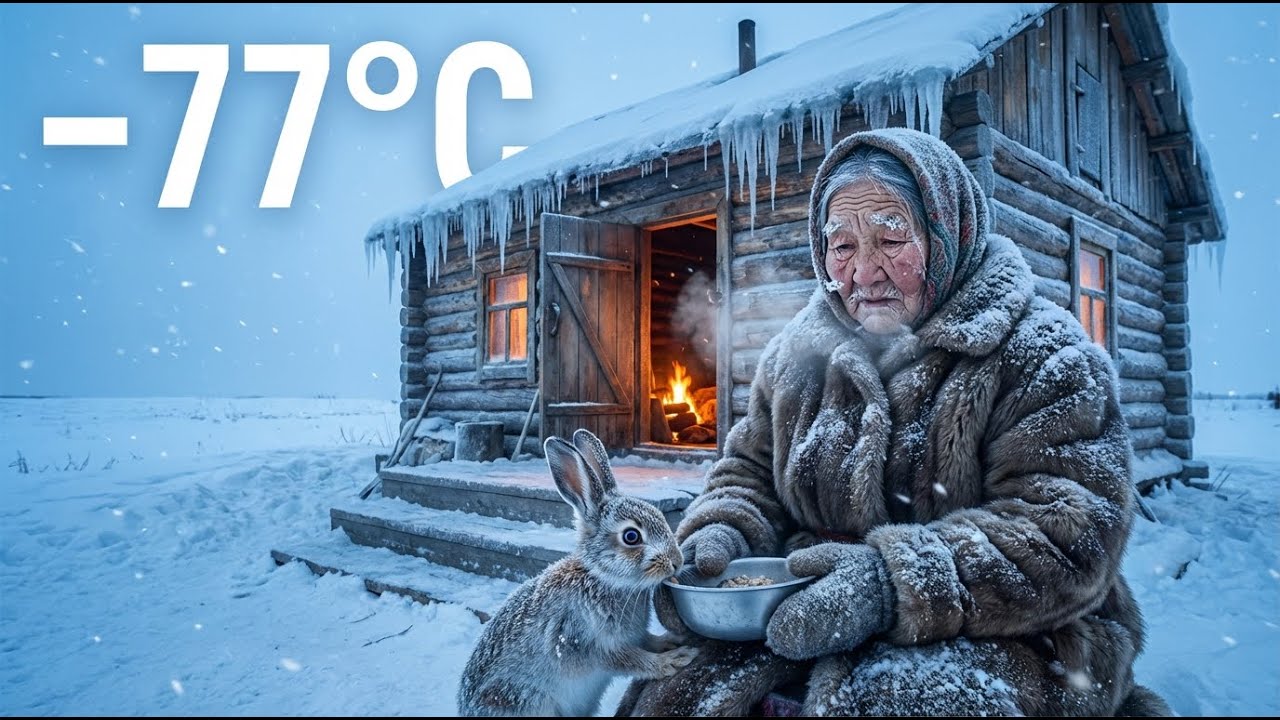 Surviving –79°C | 93 Year Old Widow Saves Dying Rabbit in Siberia