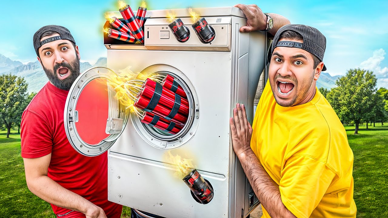 لباس شویی رو منفجر کردیم!!!🤯🤯 کی باور میشد انقدر سگ جون باشه؟؟!!