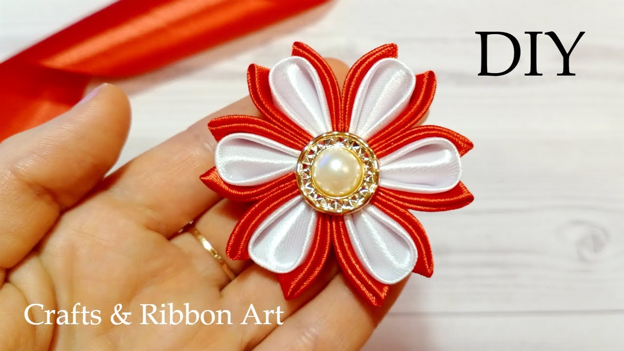 Easy Flower Making Idea - DIY Ribbon Flowers - Kanzashi Making - How to Make Ribbon Flower