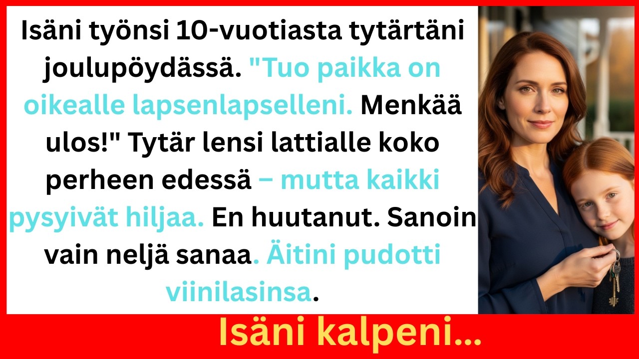 Jouluna isäni työnsi tytärtäni sanoen: 