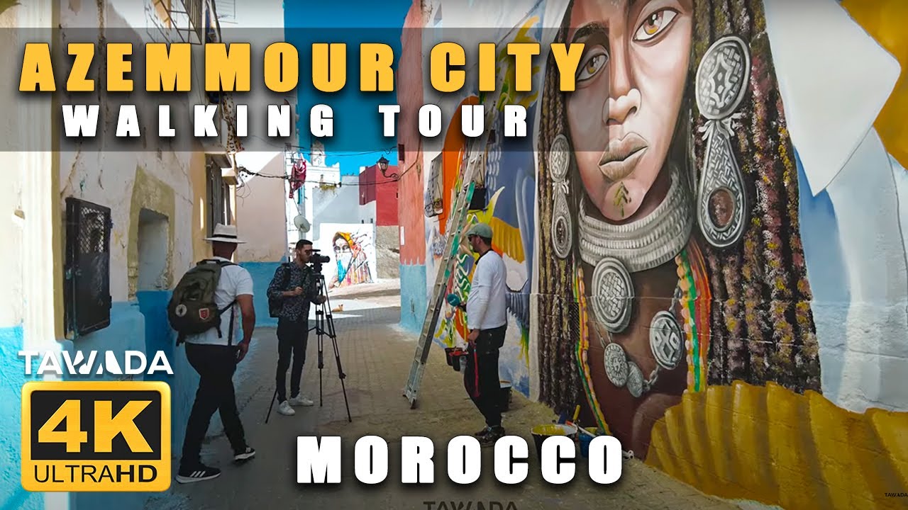 AZEMMOUR City walking tour - MOROCCO 4K UHD
