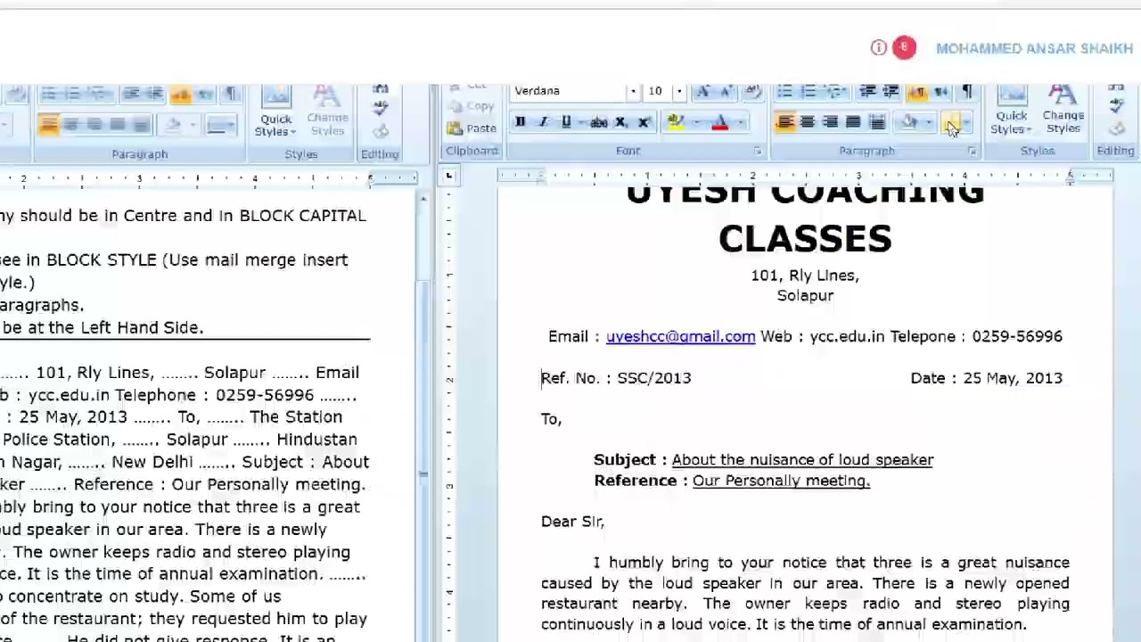 ENGLISH 40 WPM BUSINESS LETTER GCC TBC (COMPUTER TYPING)