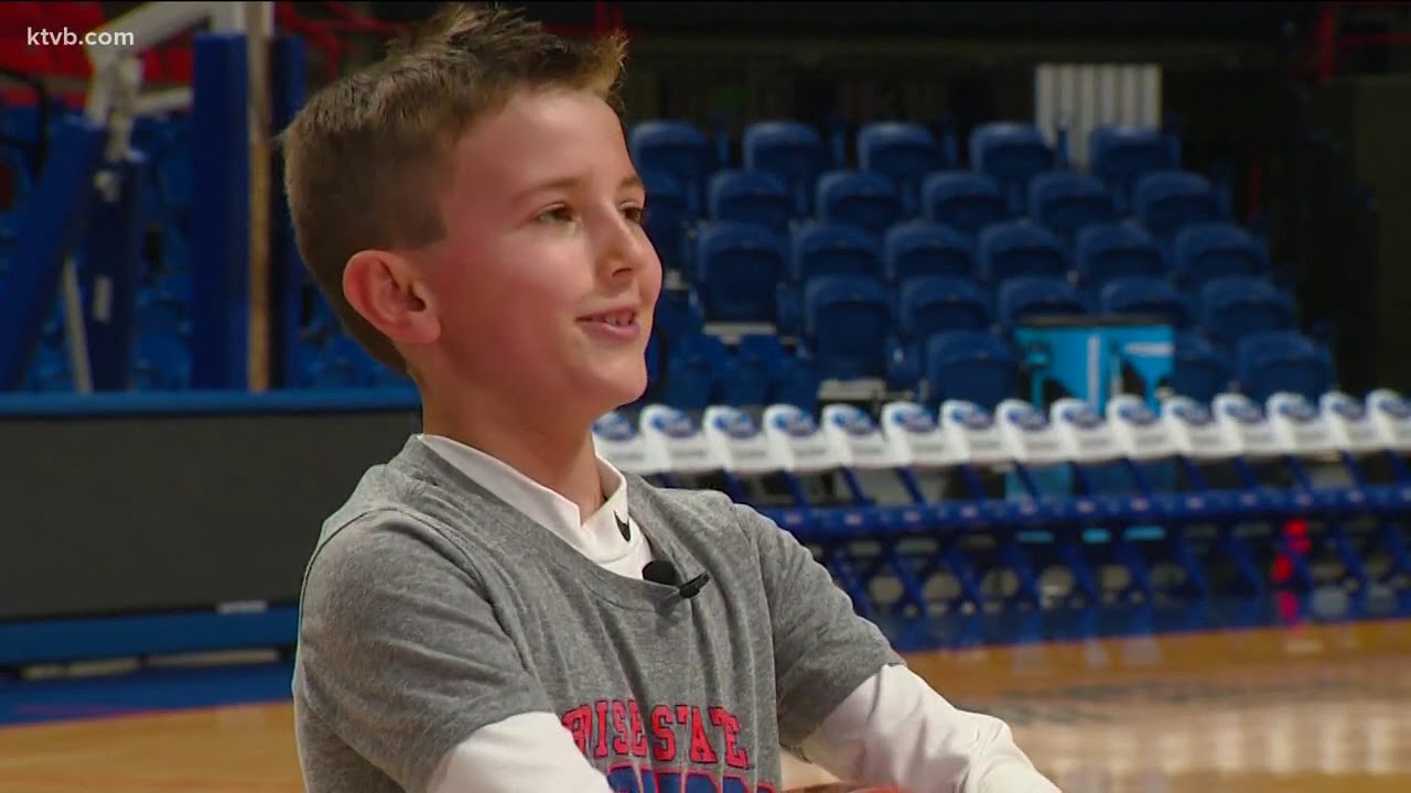 Young Boise State basketball fan gets the chance to shoot hoops with his hero