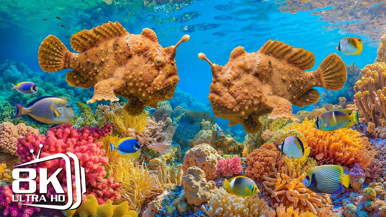 🌊 Deep Blue Ocean 8K – Peaceful Marine Animals, Coral Reefs & Relaxing Music