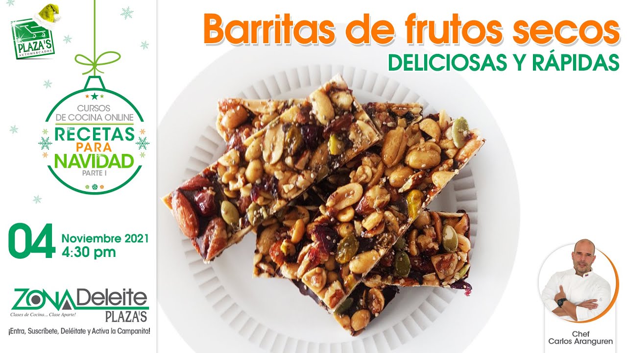 Barras de #frutos secos - Recetas para Navidad Parte I - Zona Deleite Plaza's