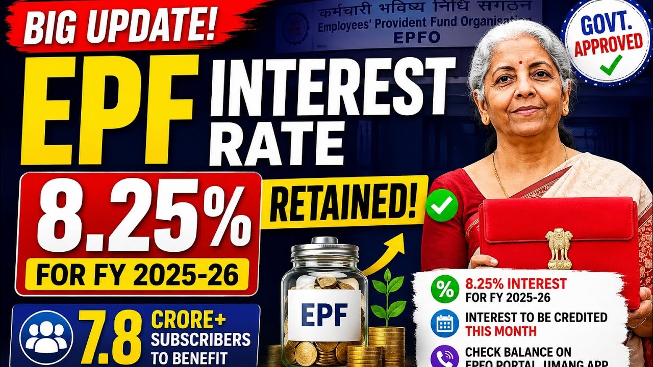 EPF Interest Rate 8.25% Final! 🔥 PF Holders Ke Liye Badi Khushkhabri | EPFO Update 2026