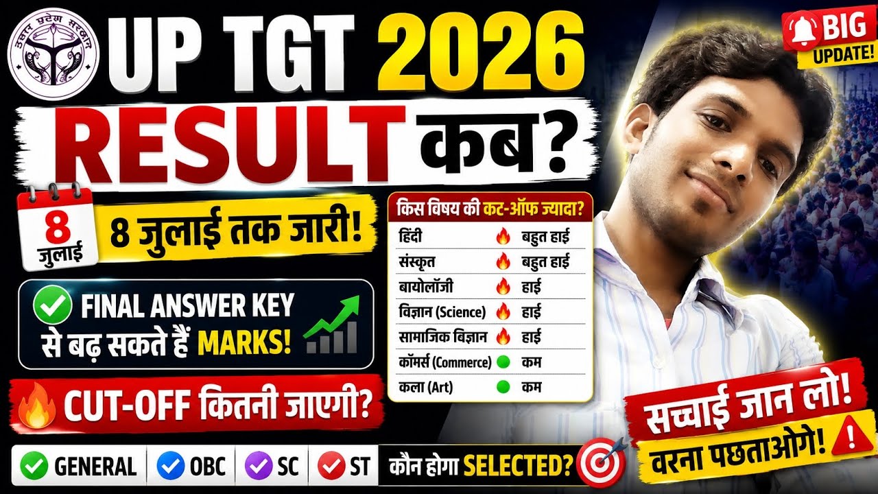 UP TGT RESULT 2026 🚨 RESULT OUT 🔥DATE LINK🔴कटऑफ जारी/UP TGT CUT OFF 2026 | TGT MATHS & ART CUTOFF ✅
