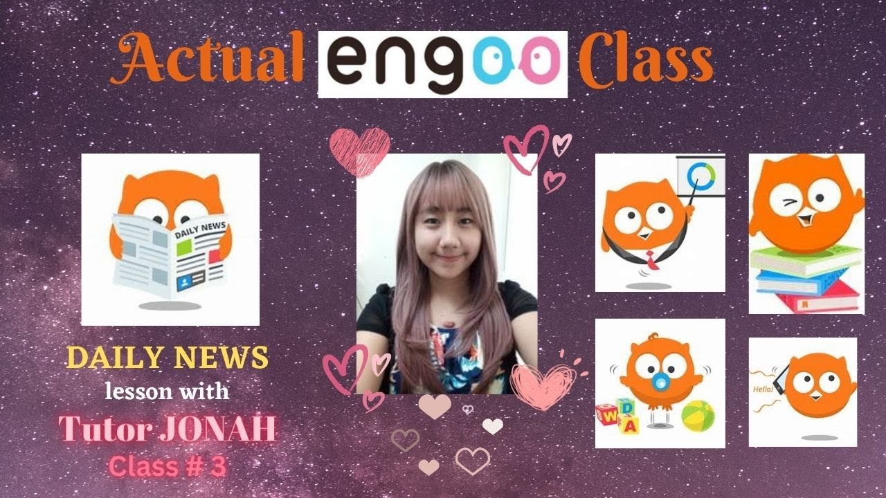 Actual ENGOO CLASS Using DAILY NEWS Material - Class # 3 (Tutor Jonah's Engoo Lessons)