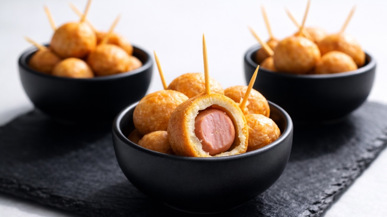 Mini Corn Dogs o Banderillas de Salchicha - RECETA ULTRA FACIL!| MINI SAUSAGE BUNS |DarixLAB