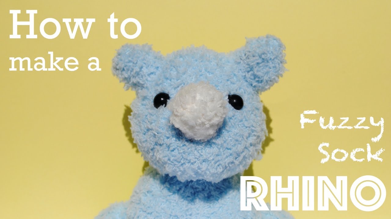 Fuzzy Sock Rhino Plushie DIY Tutorial