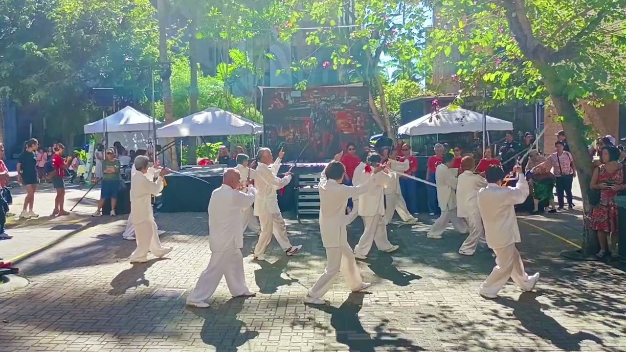 Yang Sword 42 Taichi Honolulu Hong Kong Festival with Hawaii Taiji Health and Sports Association 