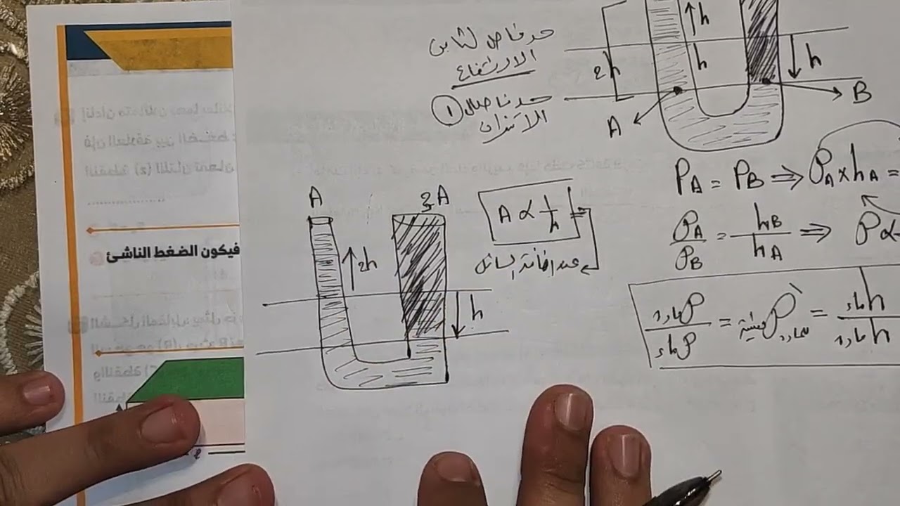 اهم المراجعات مجانا ليلة الامتحان 2ث الفصل الخامس كامل ملخص شرح وحل( من الضغط إلي مبدأ باسكال ) 