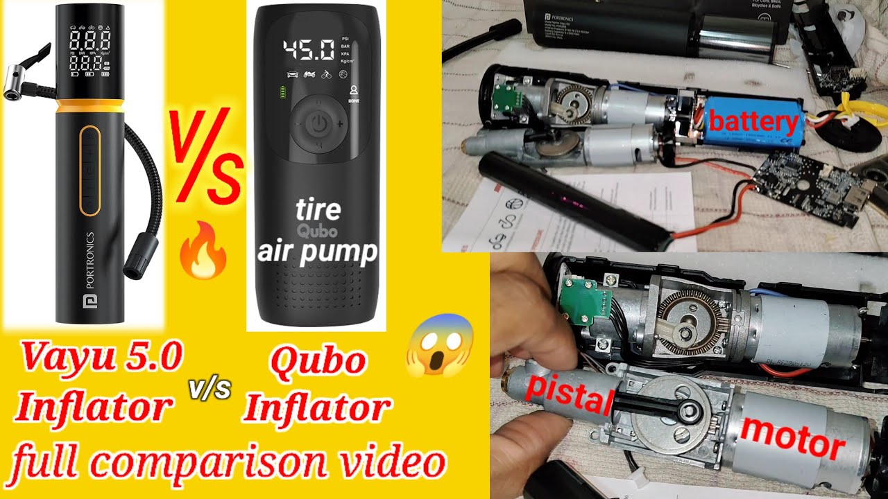 Qubo vs Vayu 5.0 Tyre Inflator see Inside | portable inflators see inside my | 150 psi tyre Inflator