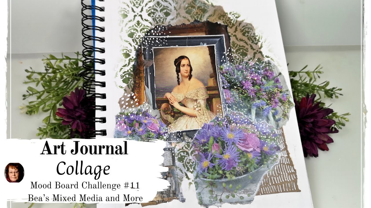 Collage with Magazine images. Mood Board #11 challenge in FB group Bea's Mixed Media and More 🔽Info🔽