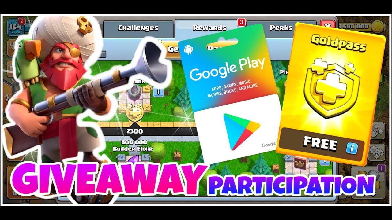 GOLDPASS GIVEAWAY PARTICIPATION!!! | CLASH OF CLANS | PUXAS TITANS