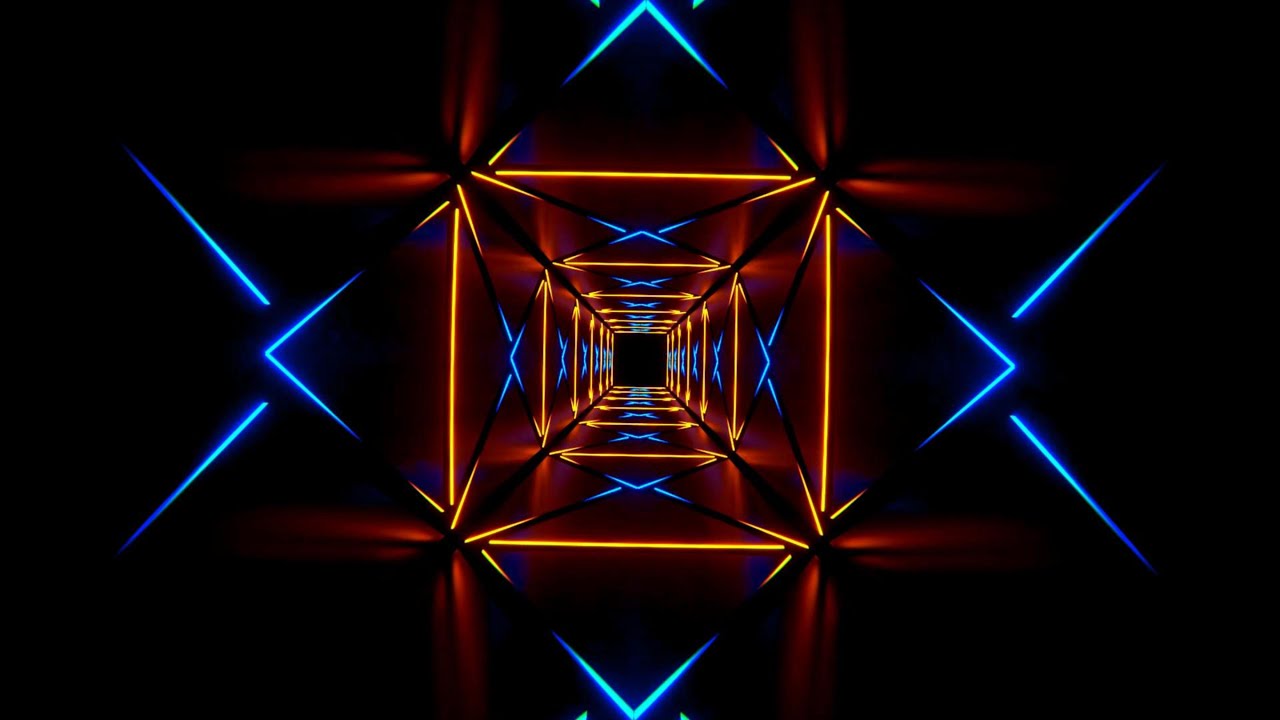 🔷 4K Заставка – Футуристический Синий и Оранжевый Неон – VJ (Без Звука)