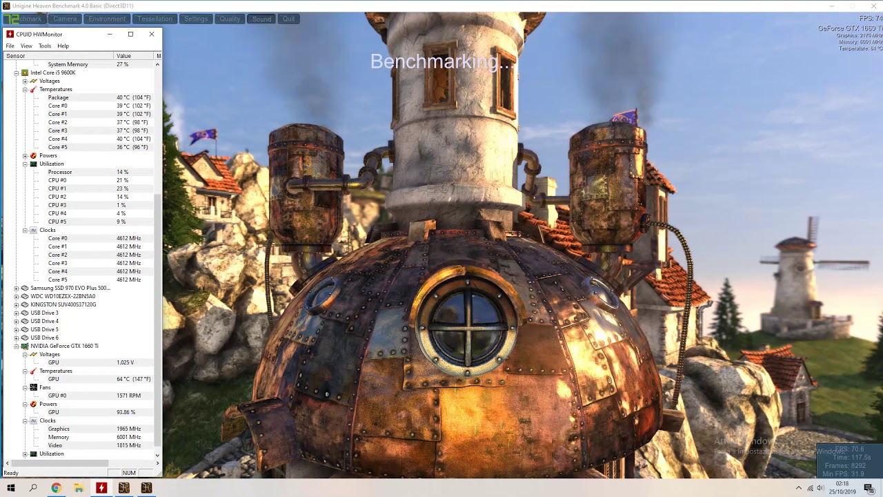 Unigine Heaven Benchmark 4.0 Gtx 1660 Ti - I5 9600k