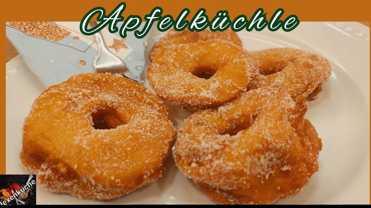 Apfelk&uuml;chle, schnell gemacht. Die gebackenen Apfelringe schmecken wie bei Oma. Einfach und lecker.