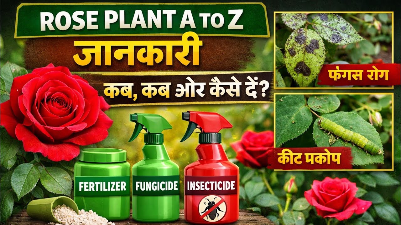 Rose Plant A to Z जानकारी / Fertilize,Fungicide,Insecticide कब कब देना चाहिए
