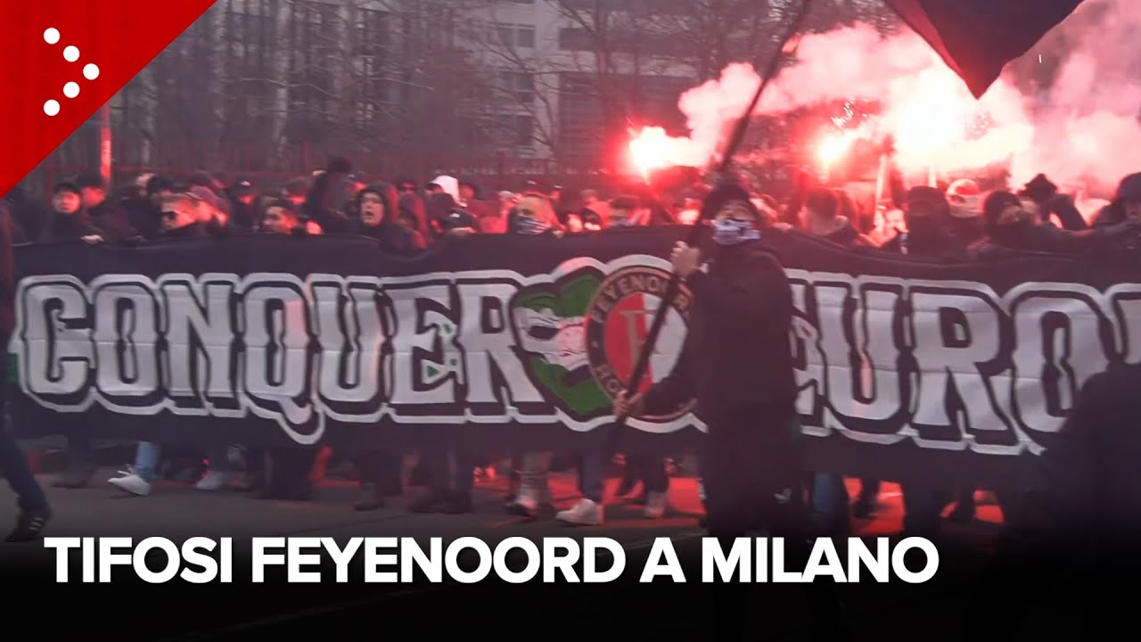 Milan-Feyenoord, tifosi olandesi a Milano per la gara di Champions League: il corteo verso San Siro
