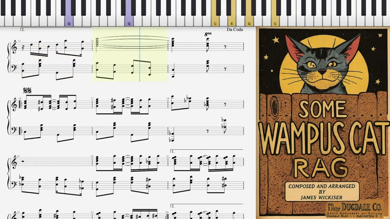 Some Wampus Cat Rag by James Wickiser (1913, Ragtime piano)