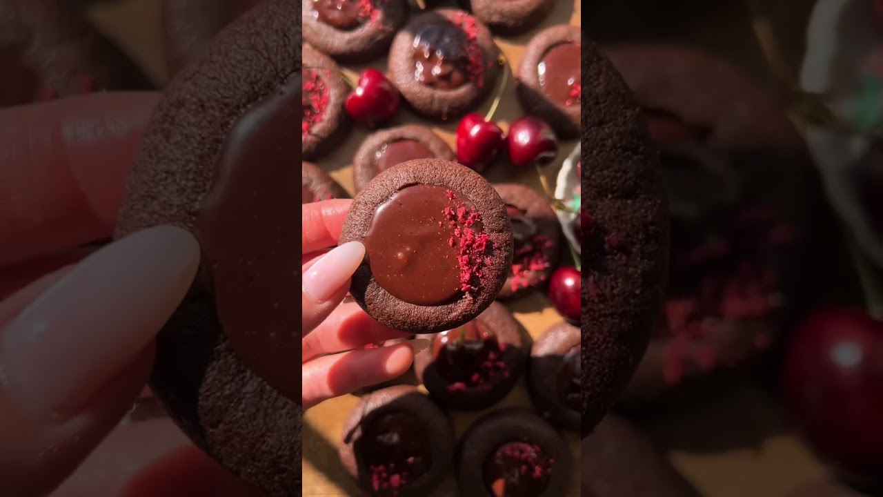 Chocolate cherry cookies #cherry #chocolatecookies #valentinesday