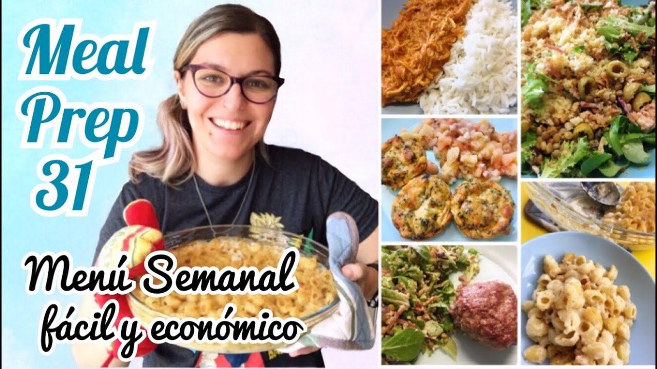 MEAL PREP FÁCIL *Menú Semanal Económico* PLATOS FÁCILES DE PREPARAR* Menús Semanales