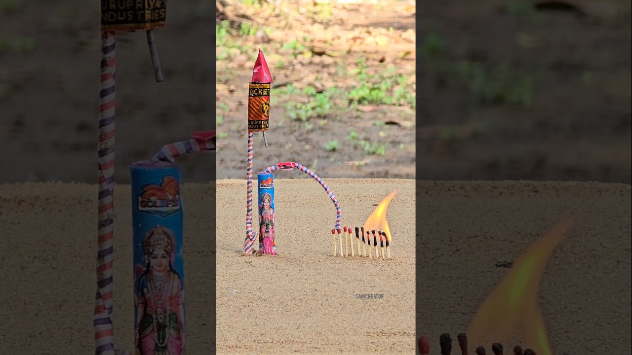 Matchstick Amazing Experiment 🔥💥 Diwali Creakers Testing #shorts  #short video