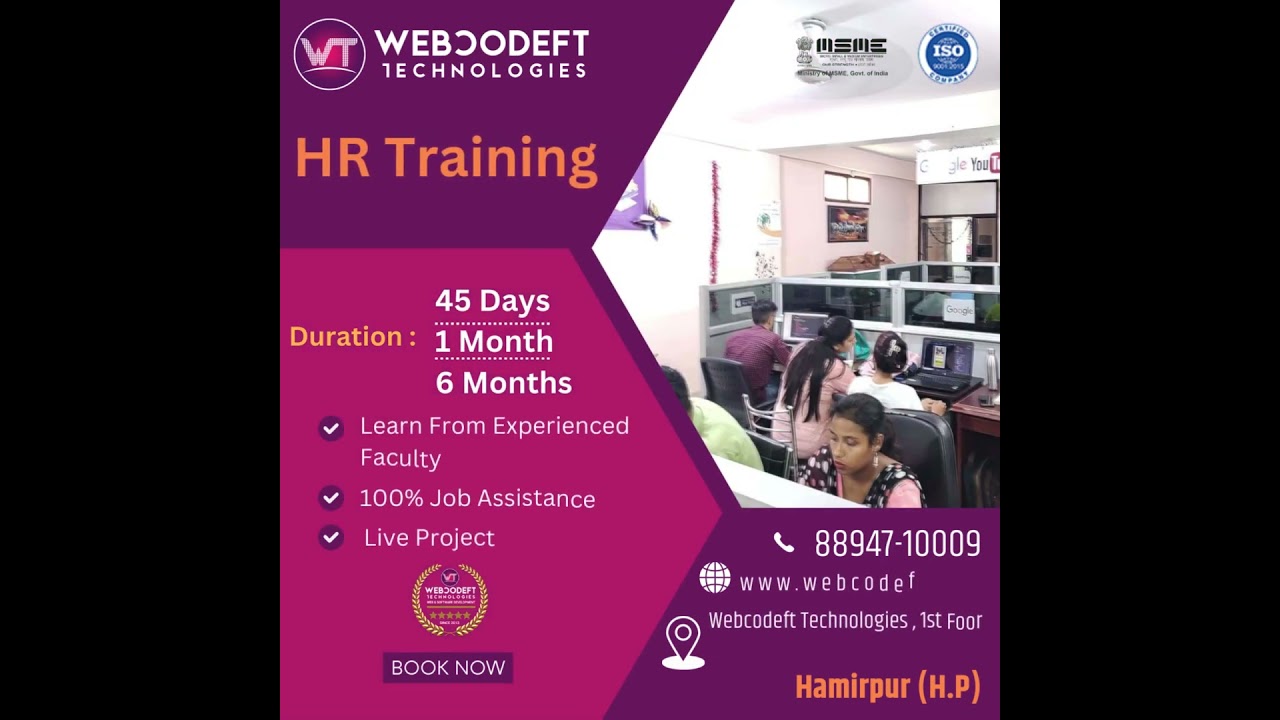 HR Training in Webcodeft Technologies at Hamirpur -H.P Professional Certification Course