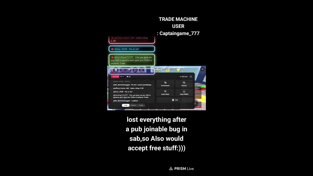 Live trading and pvping in SAB, duel is placeholder only