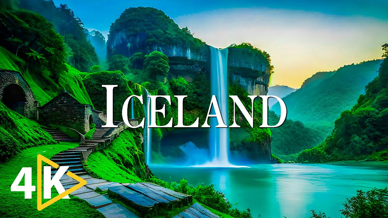 FLYING OVER ICELAND (4K UHD) — успокаивающая музыка и красивые видеоролики о природе