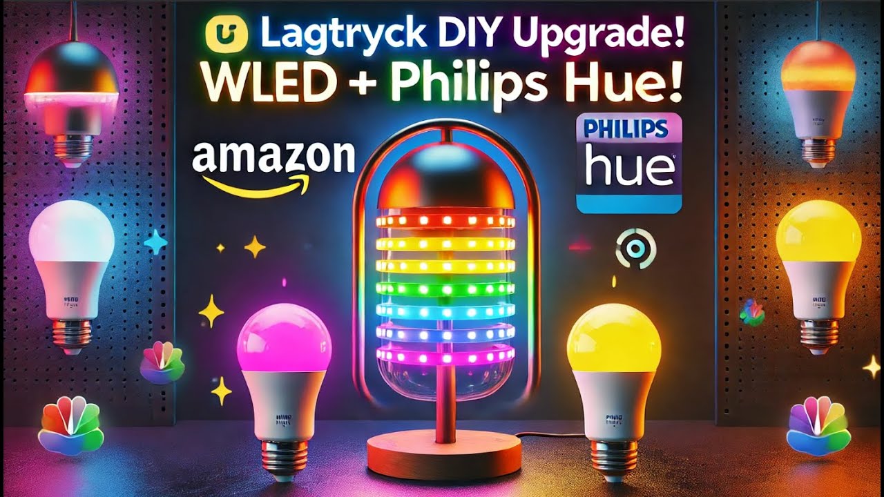 ✨ IKEA Lagtryck Lamp Hack w/ WLED & Philips Hue Bulbs | Easy DIY Lighting Upgrade! 💡