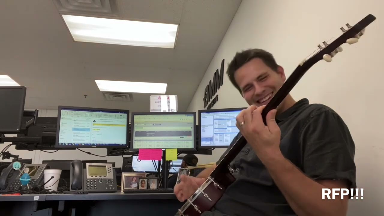 Slow soulful blues banjo - at the office