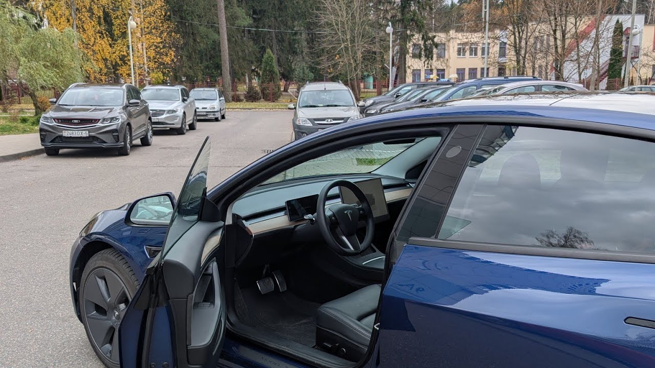 Tesla Model 3 расход по трассе при 100-120км/ч и 8°C long range dual motor 2022