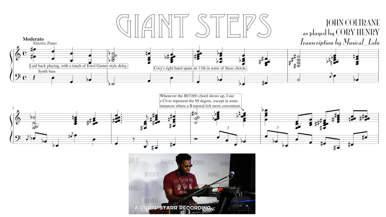 Giant Steps: John Coltrane - Cory Henry (Transcription)