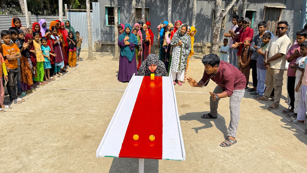A Unique Balancing-Spinning Tape Challenge Begins!Who Can Blow It & Send It Straight to the Target?