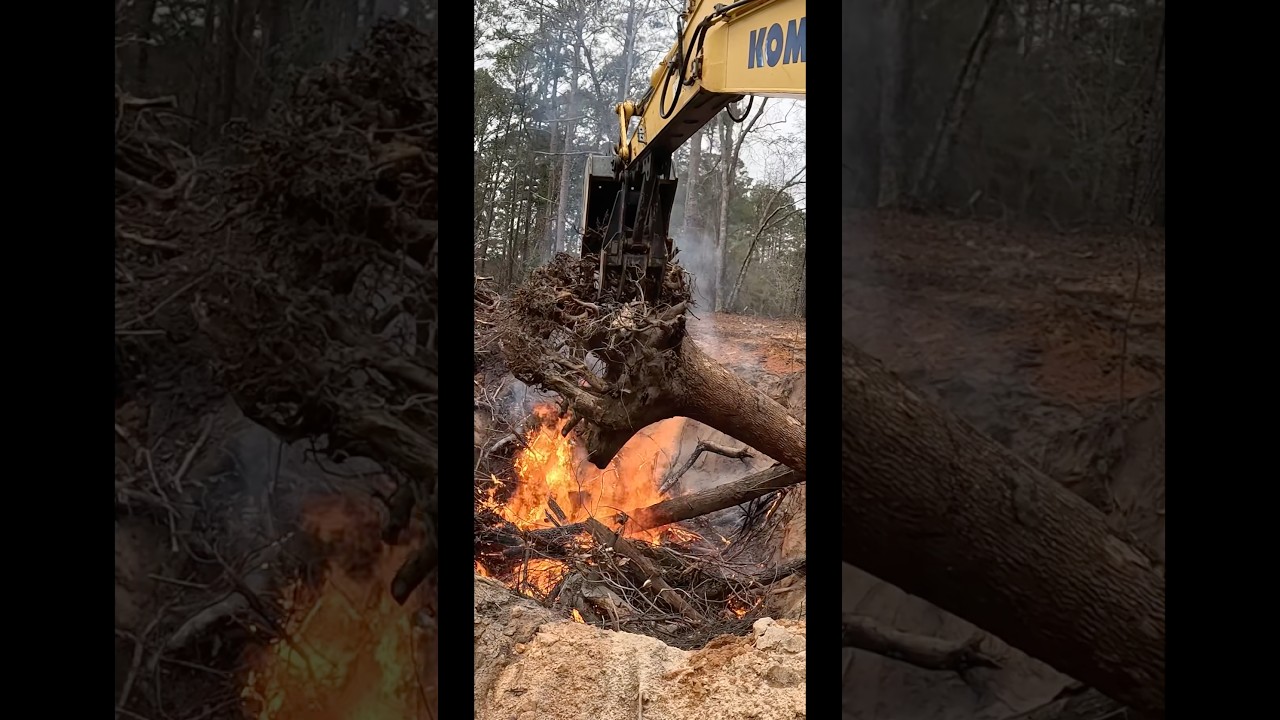 Excavator + swamp cleanup + BIG fire 🔥I&rsquo;ll never get tired of this. ❤️